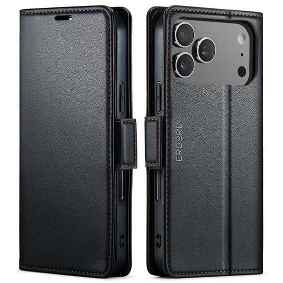 Γυαλιστερή θήκη πορτοφολιού Litchi για iPhone 17 Pro Max