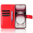 Θήκη με πτερύγιο για Oppo Reno 12, Crazy Horse Wallet, κόκκινη