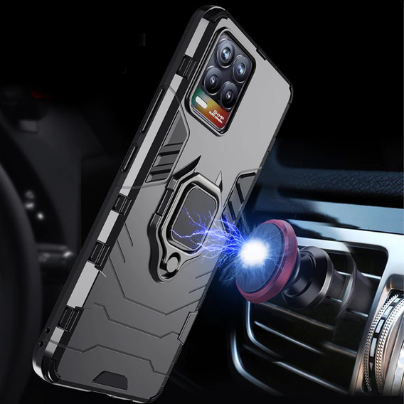 Θήκη για Realme 8 / 8 Pro, Kickstand Ring, μαύρη