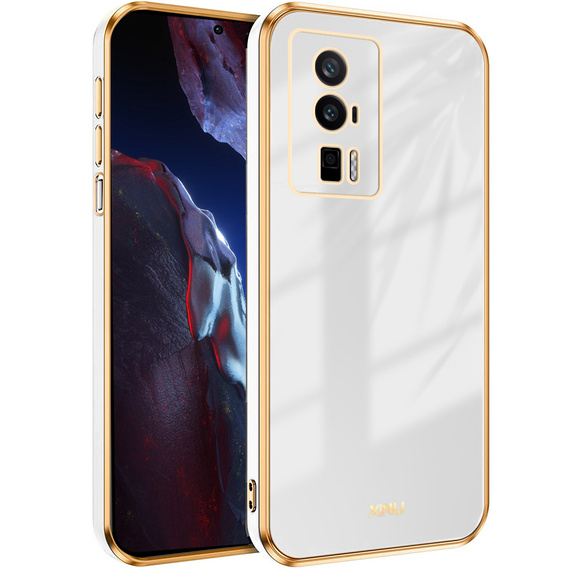 Θήκη για Poco F5 Pro 5G, Glamour CamShield, λευκή