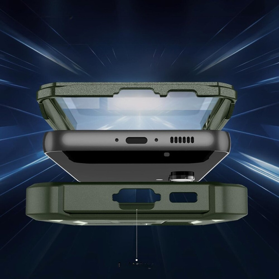Θωρακισμένη θήκη για Samsung Galaxy S23 FE, Dexnor Full Body (Two Frames), πράσινη