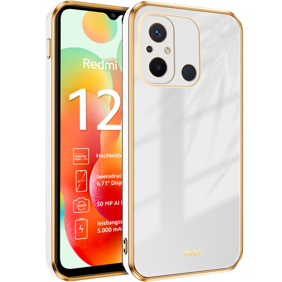 Θήκη για Xiaomi Redmi 12C, Glamour CamShield, λευκή