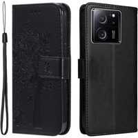 Θήκη με πτερύγιο για Xiaomi 13T / 13T Pro, δέντρο, μαύρη