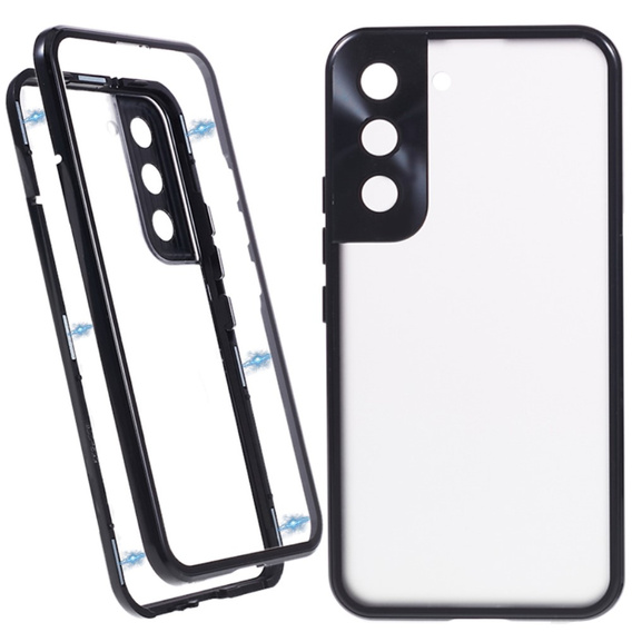 θήκη για το Samsung Galaxy S21, Magnetic Dual Glass, μαύρη