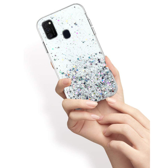 Θήκη για Samsung Galaxy M21, Glittery, διαφανής