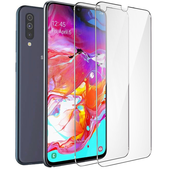 2x Μετριασμένο γυαλί για Samsung Galaxy A70, ERBORD 9H Hard Glass στην οθόνη