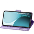 Θήκη πτερύγιο για Oppo Reno 14F, πορτοφόλι, Butterfly, μωβ