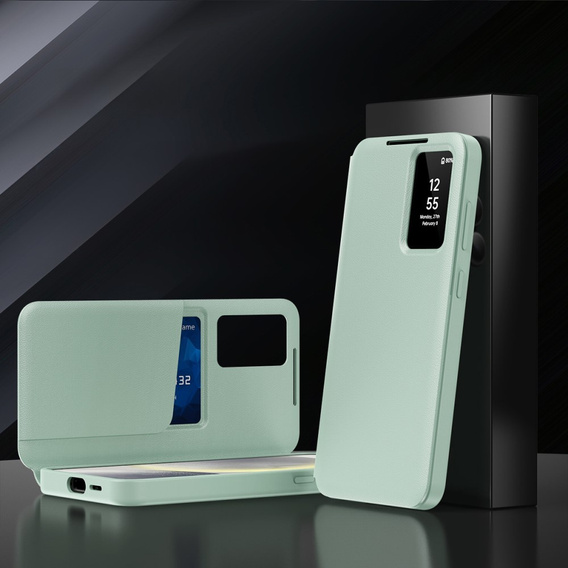 Αναδιπλούμενη θήκη για Samsung Galaxy S24, Smart View Wallet, πράσινη