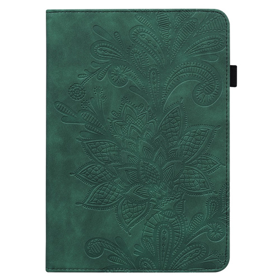θήκη με πτερύγιο για Lenovo Tab M9, flower, πράσινη