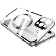 Μαγνητική θήκη MagSafe Dual Glass για iPhone 16 Pro, ασημένια