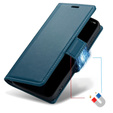 Θήκη για Xiaomi Redmi Note 13 Pro 4G, ERBORD Glossy Litchi, πορτοφόλι με πτερύγιο, μπλε
