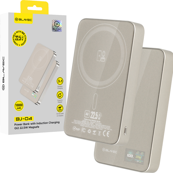 Power Bank 10000mAh Slim 22.5W MagSafe 3-σε-1 για iPhone 12-17, AirPods, Apple Watch και smartphones με επαγωγική φόρτιση