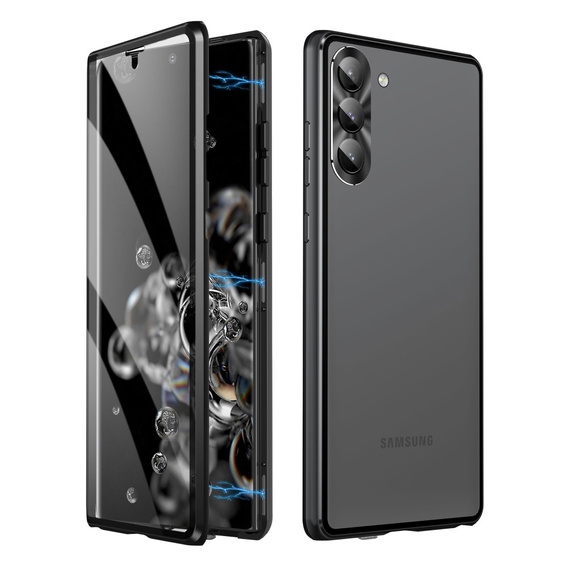 θήκη για το Samsung Galaxy S23 Plus, Magnetic Dual Glass, μαύρη