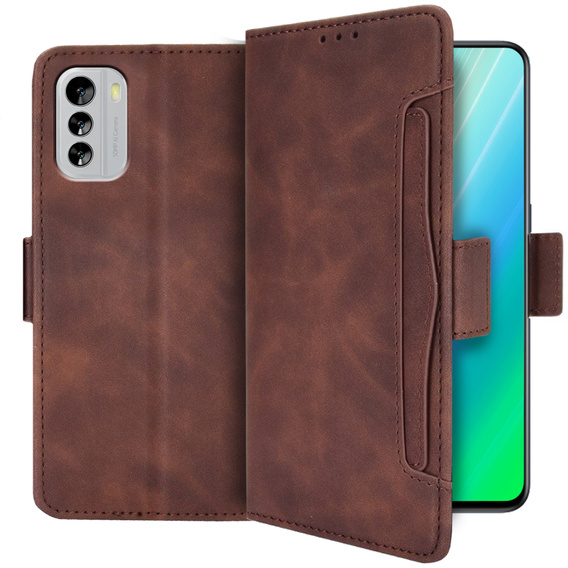 Θήκη με πτερύγιο για Nokia G60 5G, Card Slot, καφέ