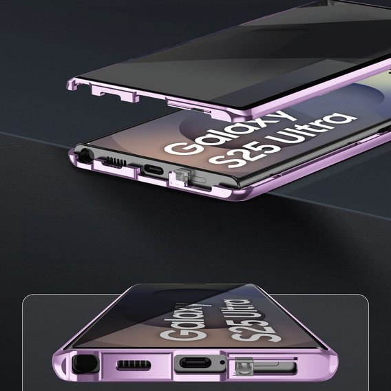 Θήκη για Samsung Galaxy S25 Ultra, Privacy Dual Glass, μωβ