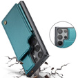 CASEME flip case για Samsung Galaxy S25 Ultra, Litchi Wallet, πράσινη