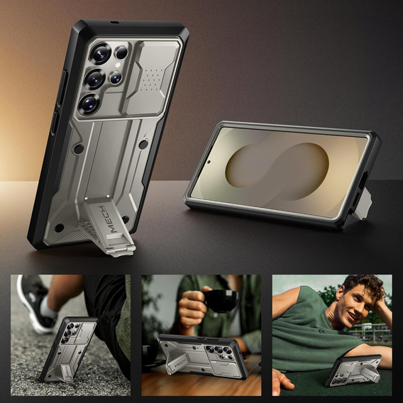 Ανθεκτική θήκη για Samsung Galaxy S25 Ultra – Tongate MECH Series Clip, Μαύρο