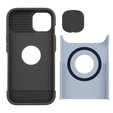 Θήκη ERBORD MagSafe Cam Slider, μπλε + Γυαλί για την οθόνη για iPhone 13 / iPhone 14