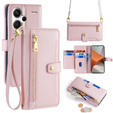 Θήκη με πτερύγιο για Xiaomi Redmi Note 13 Pro+, Wallet Zipper Pocket, ροζ