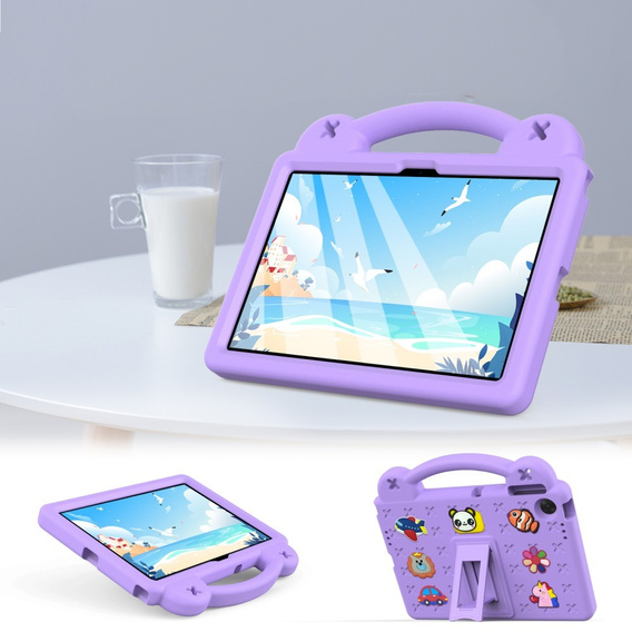 Παιδική θήκη για Lenovo Tab TB311FU, Cute Patterns, με βάση, μωβ