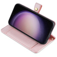 Θήκη με πτερύγιο για Samsung Galaxy S23, Wallet Zipper Pocket, ροζ