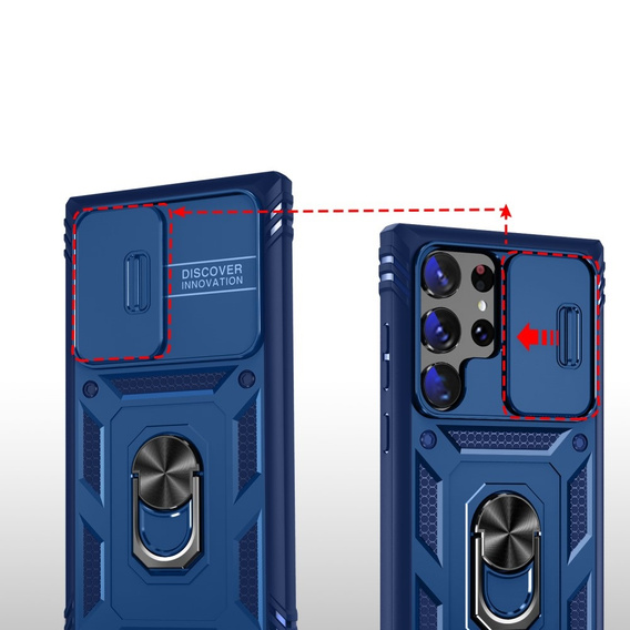 Θήκη για Samsung Galaxy S24 Ultra, CamShield Slide, μπλε