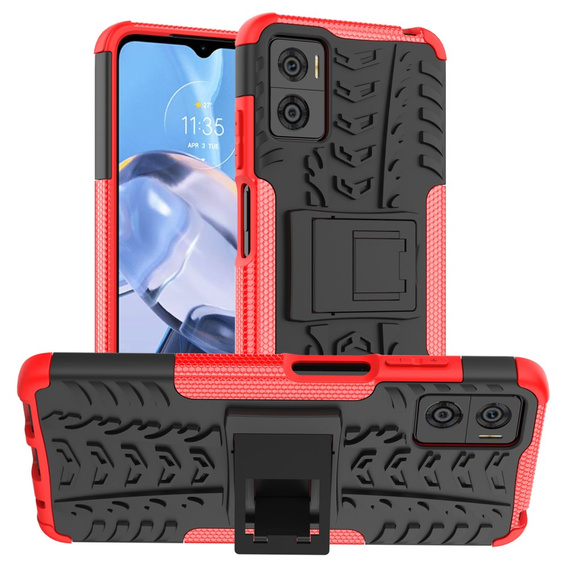 Θήκη για Motorola Moto E22 / E22i, Tire Armor, μαύρη / κόκκινη