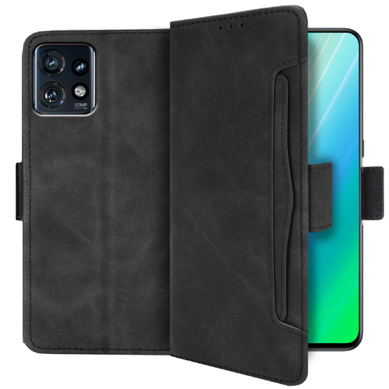 Θήκη με πτερύγιο για Motorola Edge 40 Pro, Card Slot, μαύρη