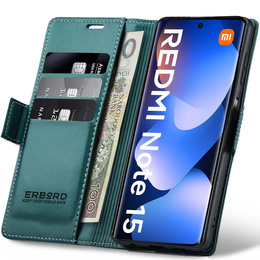 Θήκη με καπάκι ERBORD Glossy Litchi για Xiaomi Redmi Note 15 5G