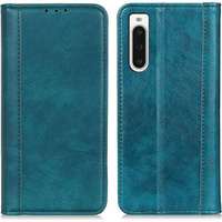 Θήκη για Sony Xperia 10 V, Wallet Litchi Leather, πράσινη