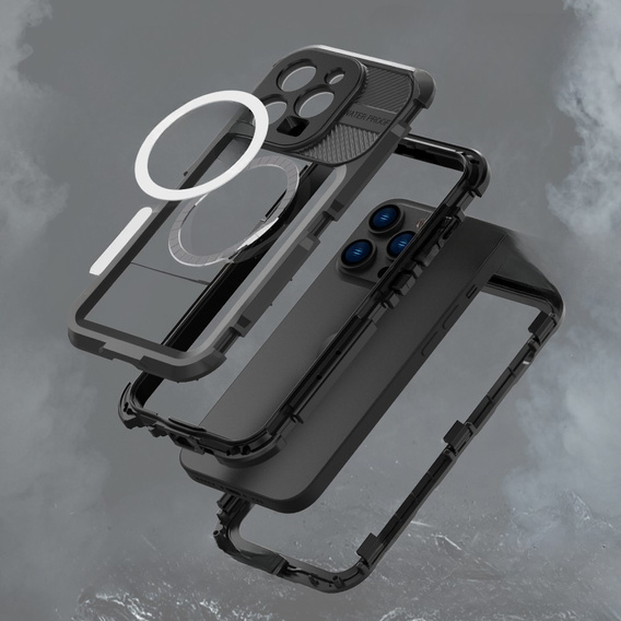Αδιάβροχη θήκη IP68 για iPhone 14 Pro, SHELLBOX MagSafe, μαύρη