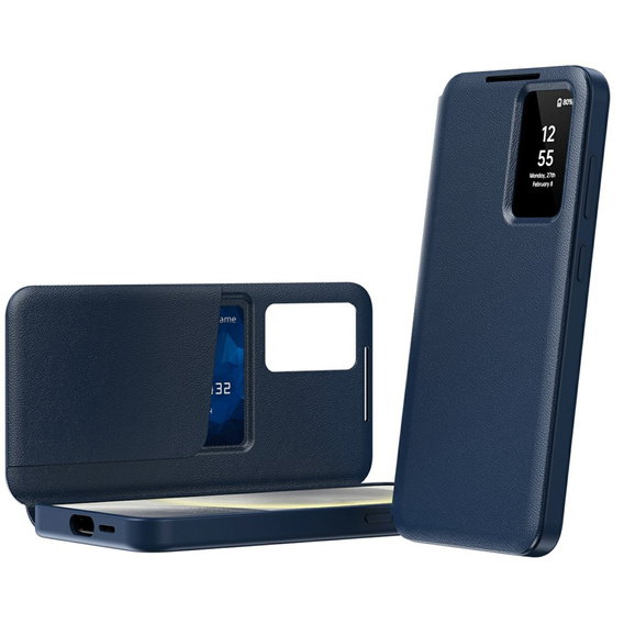 Αναδιπλούμενη θήκη για Samsung Galaxy A56 5G, Smart View Wallet, μπλε