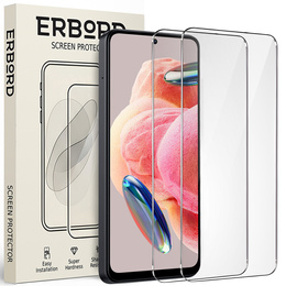 2x Μετριασμένο γυαλί για Xiaomi Redmi Note 12 4G/5G / POCO X5 5G, ERBORD 9H Hard Glass στην οθόνη