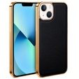 Θήκη για iPhone 13, Cowhide Leather, μαύρη