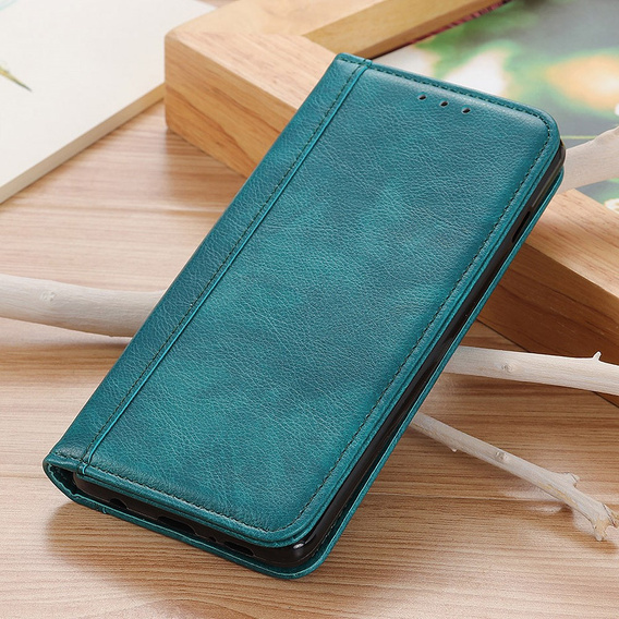 Θήκη για Sony Xperia 1 V, Wallet Litchi Leather, πράσινη