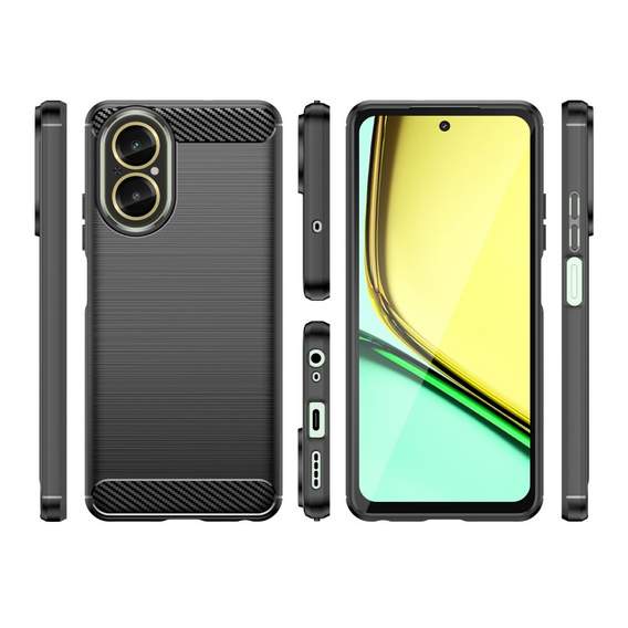 Θήκη για Realme C67, Carbon, μαύρη