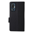Θήκη για HTC U24 Pro 5G, Wallet Litchi Leather, μαύρη