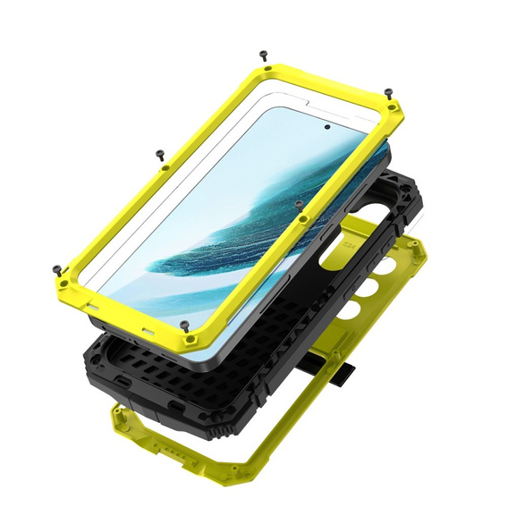 Θωρακισμένη θήκη για Samsung Galaxy S24+ Plus, R-JUST, κίτρινη