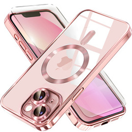 Θήκη για iPhone 13, Electro MagSafe, ροζ + Γυαλί για την οθόνη