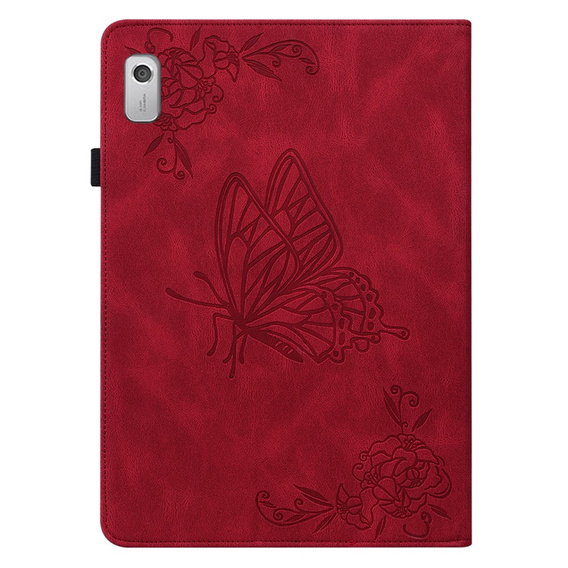 θήκη για το Lenovo Tab M9, Butterfly, κόκκινη
