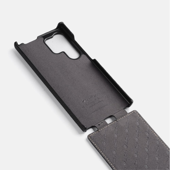 Θήκη MELKCO για Samsung Galaxy S24 Ultra, δερμάτινη, flip, μαύρη