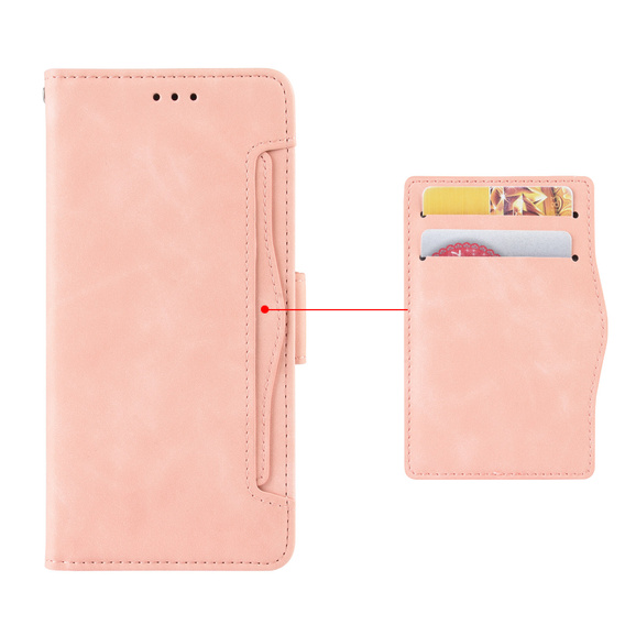 Θήκη με πτερύγιο για Samsung Galaxy S25 FE, Card Slot, ροζ