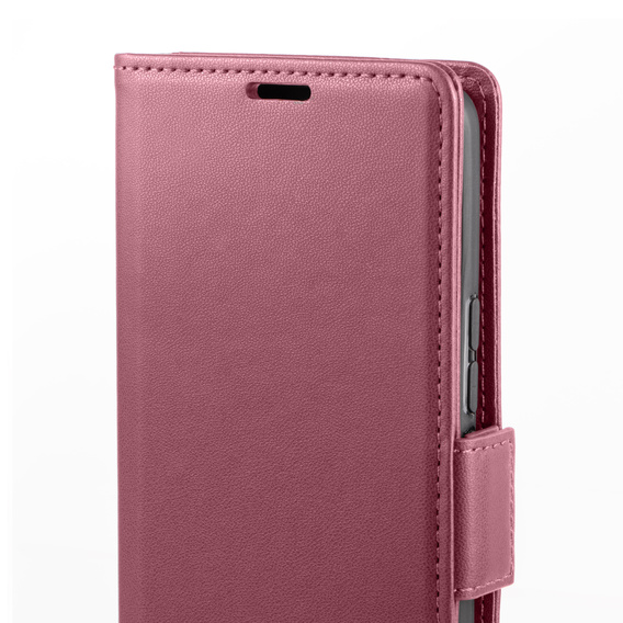 Θήκη για Motorola Edge 60 / 60 Fusion, ERBORD Glossy Litchi, πορτοφόλι με πτερύγιο, κόκκινη