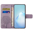 Θήκη με πτερύγιο για Motorola Moto E22 / E22i, Wallet, tree i sowy, μωβ