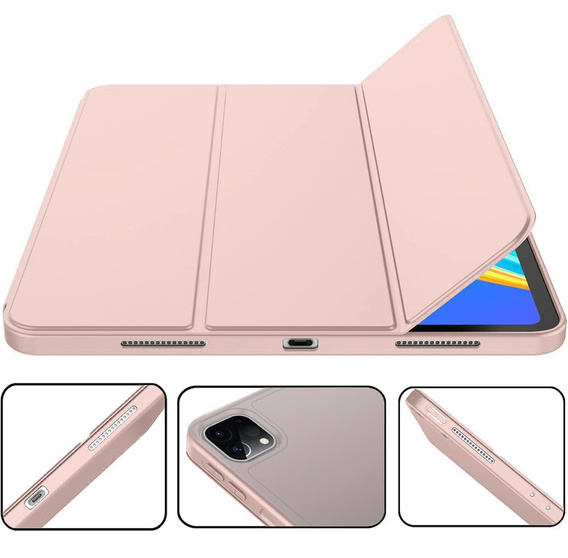Θήκη για iPad Pro 12.9" 2022/2021/2020 (6/5/4 gen.), Smart Pencil, με υποδοχή γραφίδας, ροζ