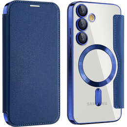 Θήκη με πτερύγιο για Samsung Galaxy S25 FE, RFID Wallet MagSafe CamShield, σκούρο μπλε