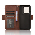 Θήκη με πτερύγιο για Motorola Edge 50 Ultra, Card Slot, καφέ