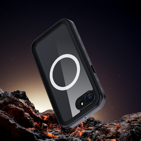 Αδιάβροχη θήκη για iPhone 16E, Redpepper, για MagSafe, μαύρη