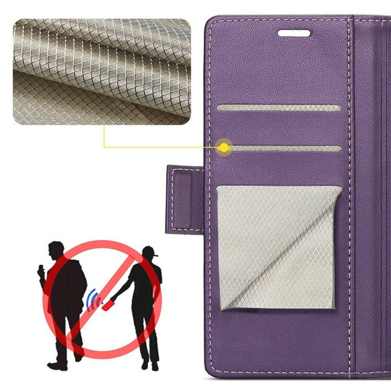 ERBORD Γυαλιστερό πορτοφόλι Litchi με πτερύγιο για Motorola Moto G86 5G / G86 Power 5G