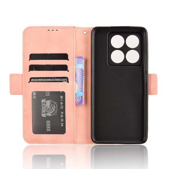 Θήκη με πτερύγιο για Xiaomi 14T, Card Slot, ροζ